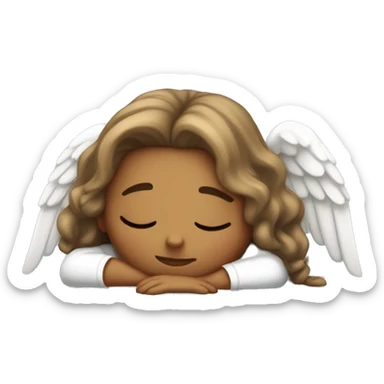 angelic  girl sleeping in desk  sticker