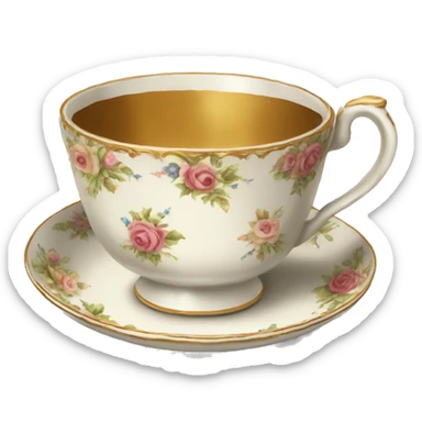 antique teacup sticker