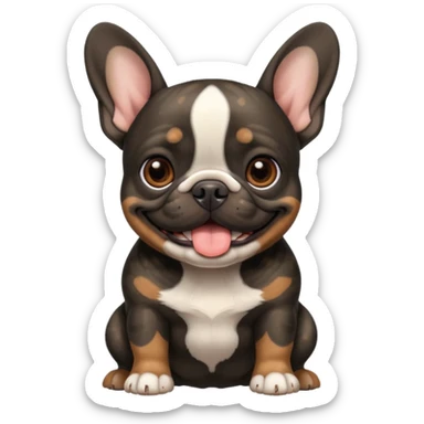 black brindle french bulldog smiling sticker