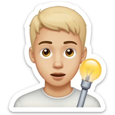 Un jeune homme qui trouve une blague pas drole sticker