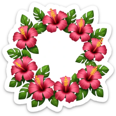 Hibiscus lei sticker