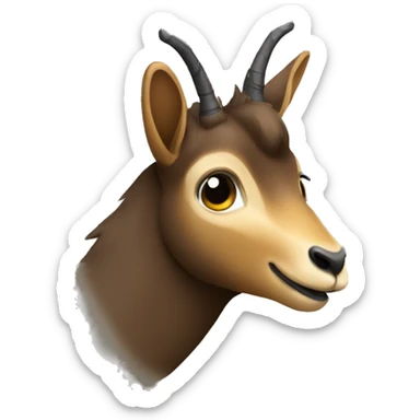 peeping happy smiling dark chamois sticker