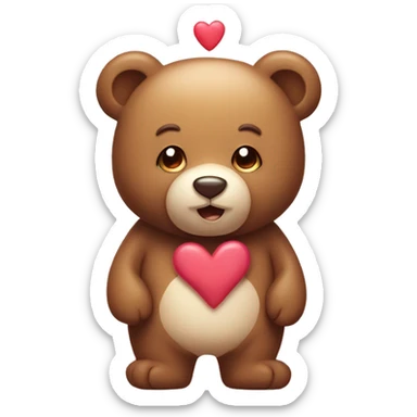 A cute sugary bear filled with hearts and sweetness sticker