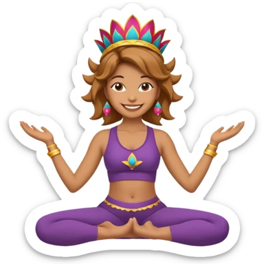 Uma pessoa em posição de yoga vestida de carnaval fantasiado sticker