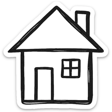 hand drawn outlined icon of a house, no fill sticker