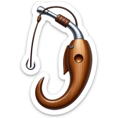 Hawaiian wooden fishing hook called a makau sticker