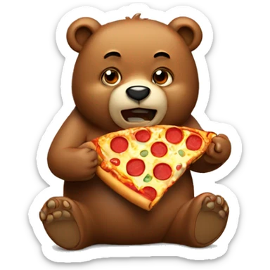 Bear eating Pizza  sticker