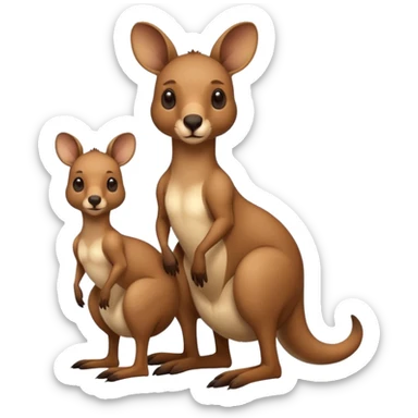 A kangaroo which has its baby kangaroo in its pouch(marsupium) sticker