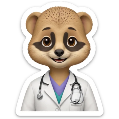 un suricate médecin très très heureux (reproduire les memoji d'apple) sticker