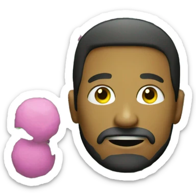 A man with a goatee, in a bush sticker