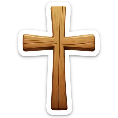 A wooden Christian Cross sticker