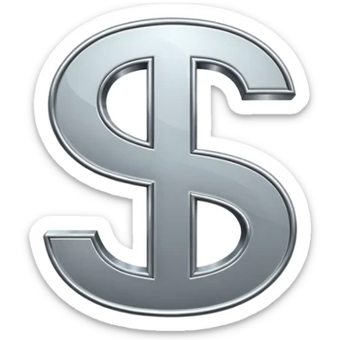 $ dollar metal symbol sticker