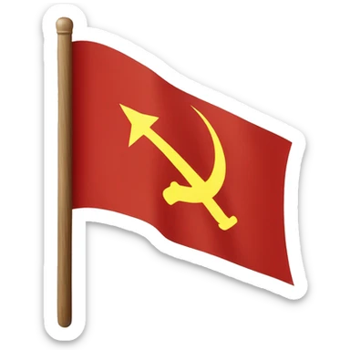 communist flag with hammer and sickle sticker