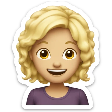 blonde giggling sticker