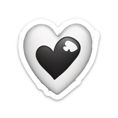checkered black and white heart sticker