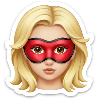 Blonde girl with mask in face (clean girl) sticker