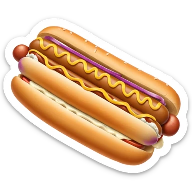 A Seattle style hotdog; a hot dog with cream cheese and grilled onions on it sticker