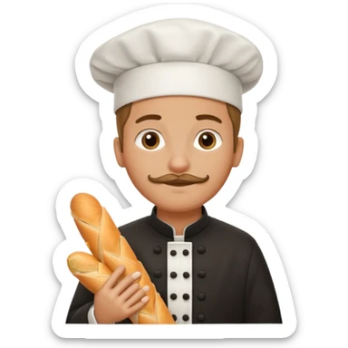french chef with baguette and keyboard sticker