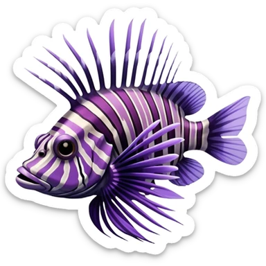 Light and dark purple Lion fish sticker