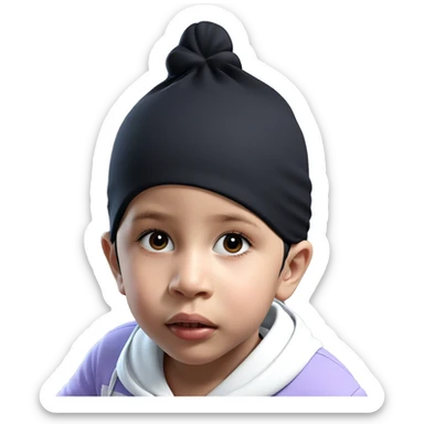 girl with black hair hat sticker