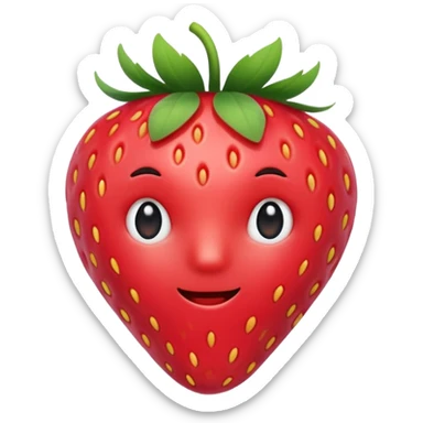 Fresita rosta que la fresa no tenga cara quiero que sea linda y cute  sticker