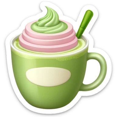 light pink cup full of matcha latte sticker