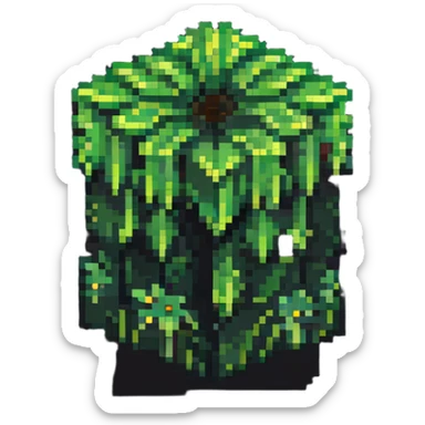 blocky pixelated Minecraft grass block emoji, less realistic sticker