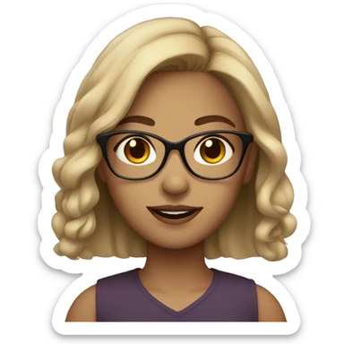 pretty girl with glasses and dark blonde hair  sticker