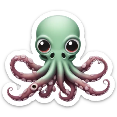 Octopus holding zombie in tentacle  sticker