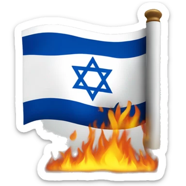 israeli flag, fire sticker