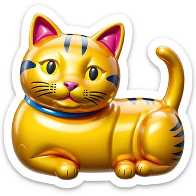  SPAM meat jeff koons style inflatable cat sculpture  sticker