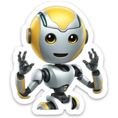 Robot doing a heart sign sticker