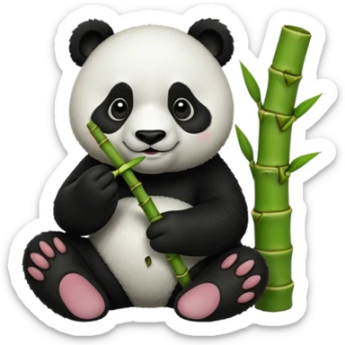 Panda eating bamboo sticker