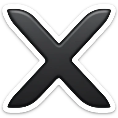 make a letter x emoji in the color black and make the background transparent sticker