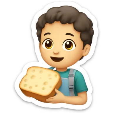 Child eating tapioca bread sticker