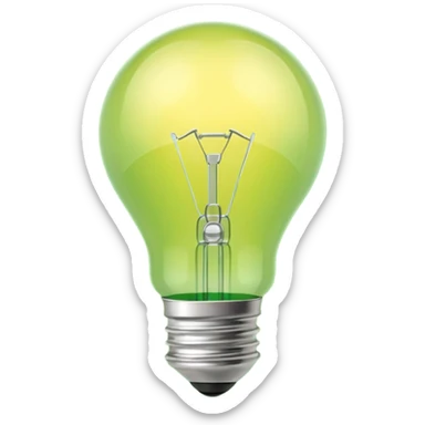 Small icon emoji of idea bulp, minimum details, green #36a767 main color sticker