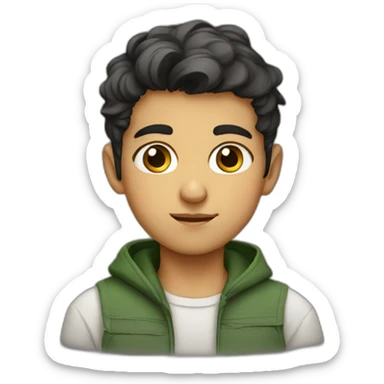 iranian boy raising eyebrow sticker