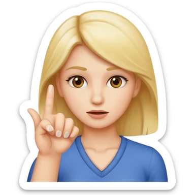 Female shaking finger saying no sticker