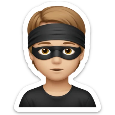 The boy is blindfolded sticker