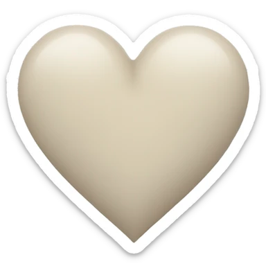 Light Beige Grey heart sticker