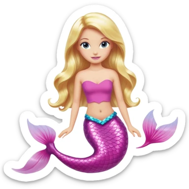 barbie merliah summers with a pink mermaid tail sticker