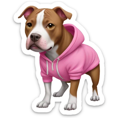 Pit bull in pink hoodie  sticker