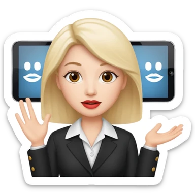 Professional who is presenting presentation transparent backdround with Lip Sync sticker