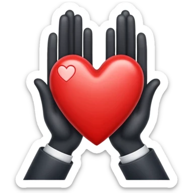 The letter I inside a hand-shaped heart. sticker