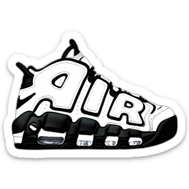 Nike air more uptempo blanche et noir  sticker