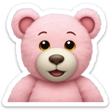 Pink heart teddy bear sticker