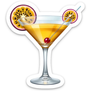 pornstar martini. the passion fruit slice should be on top of the liquid. not on the rim sticker