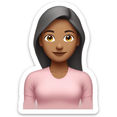 hispanic yoga girl light pink clothes  sticker