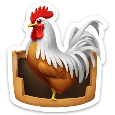 A rooster in a hole￼ sticker