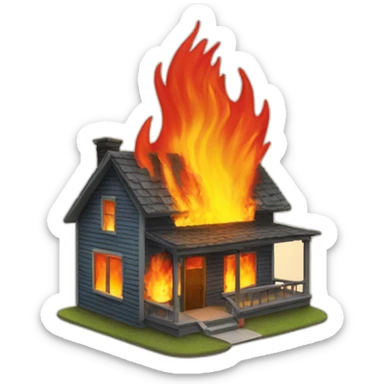 hause on fire sticker